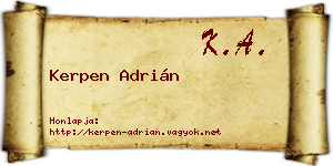 Kerpen Adrián névjegykártya
